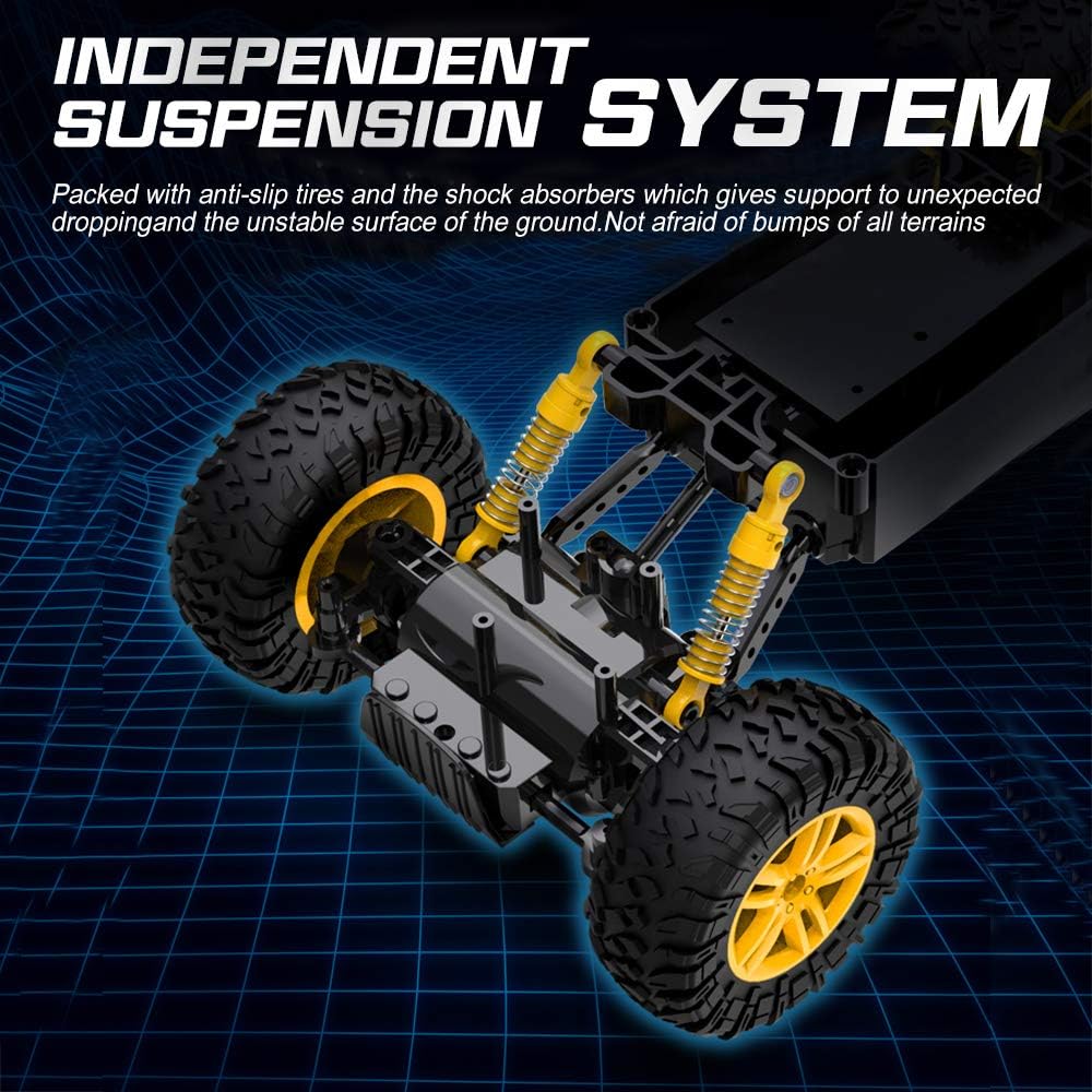 DOUBLE E RC Cars 1:18 Dual Motors Rechargeable Remote Control Truck 4WD Off Road RC Truck Rock Crawler: Toys & Games