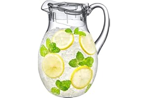 Amazing Abby - Bubbly - Acrylic Pitcher (72 oz), Clear Plastic Water Pitcher with Lid, Fridge Jug, BPA-Free, Shatter-Proof, Great for Iced Tea, Sangria, Lemonade, Juice, Milk, and More
