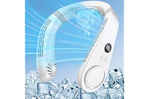 Air Conditioner Fan,5500mAh Neck Fan Rechargeable Battery Operated Metal Cooling Plate AC Fan,Portable Personal Bladeless Nec