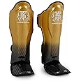 TOP KING Boxing Muay Thai Shin Guards Protector Protection (Super Star Gold, M),Medium