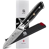 KYOKU Paring Knife - 3.5" - Shogun Series - Japanese Style VG10 Steel Core Damascus Blade - with Sheath &amp; Case