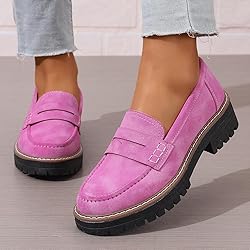 Womens Loafers Shoes Platform Chunky Penny Loafer