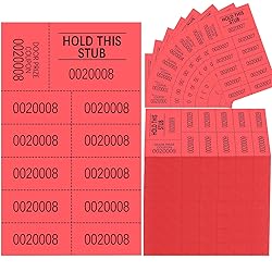 Kosiz 1000 Sheets Raffle Tickets with 10 Bid