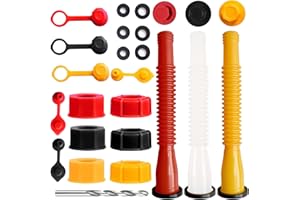 TAISOUW Gas Can Spout Replacement, Anti-Spill Gas Can Spout Nozzle Replacement Kit with Flexible tube For Most 1/2/5/10 Gallon Gas Cans. Fuel Can Spout Replacement Kit (3 Set, with Drill Bit)