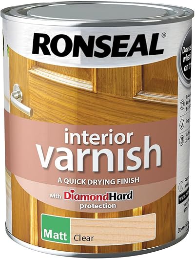 Ronseal Matt Clear Interior Varnish 750ml - Heat Scratch Water Protection