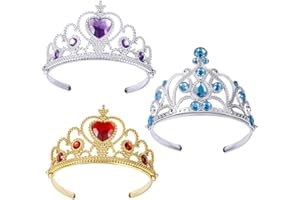 3pcs Birthday Tiara for Little Girls, Princess Crowns Tiara Toddler Tiara Princess Dress up Accessories Princess Jewelry Set