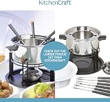 KitchenCraft Chocolate Fondue Set with Four Forks Tealight Ceramic Bowl and view 7