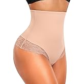 Werena Tummy Control Thong Shapewear For Women Seamless High Waist Shaping Thong Panties Body Shaper Girdle Underwear