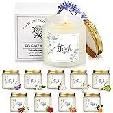 Coume 10 Pcs Thank You Gifts Candles 3.5 oz Valentines Employee Appreciation Gifts Bulk Soy Wax Scented Jar Candles for Friend Boss Employee Staff Volunteer Teacher 10 Fragrance(Fresh Scent)