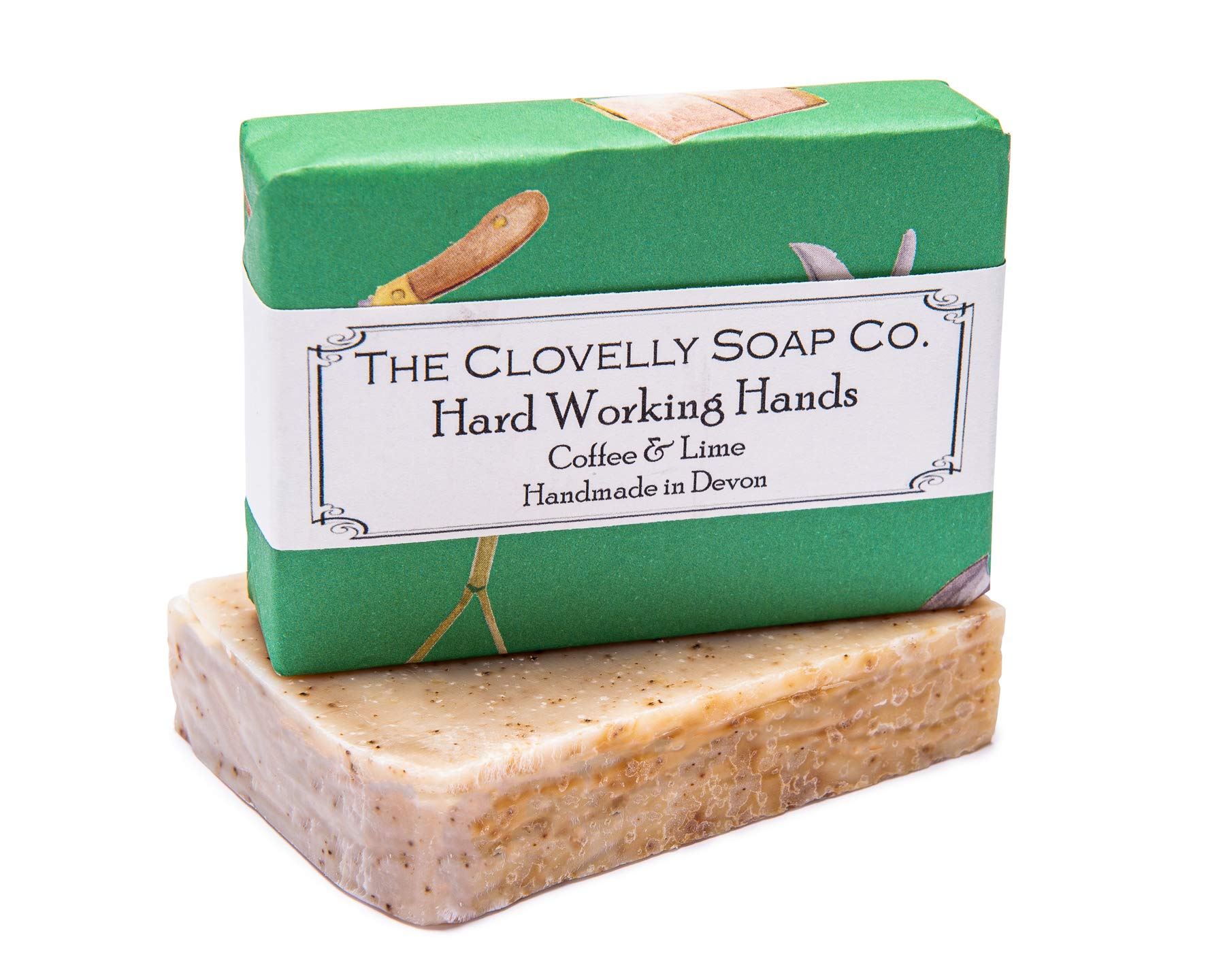 Clovelly Soap Co Natural Handmade Exfoliating Soap Bar with Coffee & Lime for all Skin Types 100g