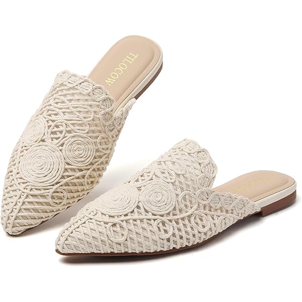 Amazon.com | Women's Mules with Pearls Pointed Toe Crystal