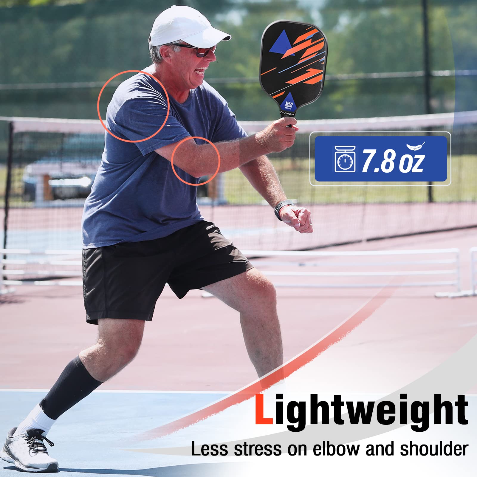 niupipo Pickleball Paddles Set of 2/4, USAPA Approved Lightweight Pickleball Rackets, Durable Fiberglass Surface with Polypropylene Honeycomb Core, Cushion Grip and Carry Bag