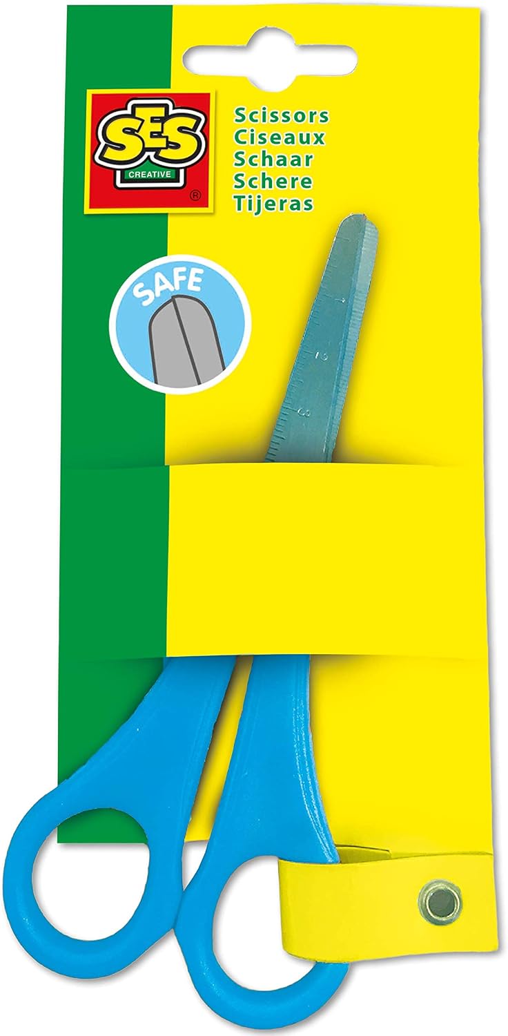 SES Creative 00837 Right-Handed Scissors for Kids Safe and Durable, Diverse Colours
