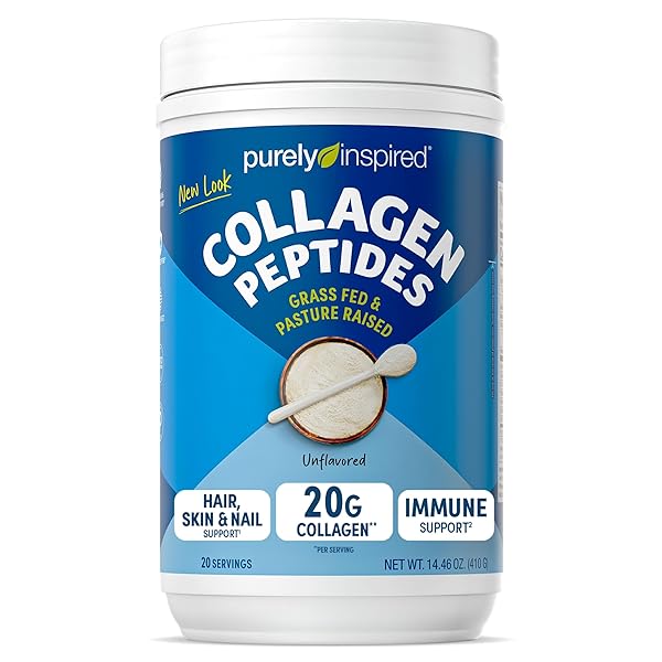 PURELY INSPIRED COLLAGEN POWDER, UNFLAVORED (20 SERVINGS) – 20G HYDROLYZED COLLAGEN PEPTIDES PROTEIN POWDER FOR WOMEN & MEN – GRASS-FED & PASTURE RAISED SUPPORTS HAIR, NAIL, SKIN, BONE & JOINT HEALTH