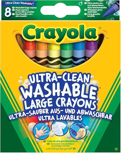Crayola Ultra-Clean Washable Large Colouring Crayons Assorted 8 Pack