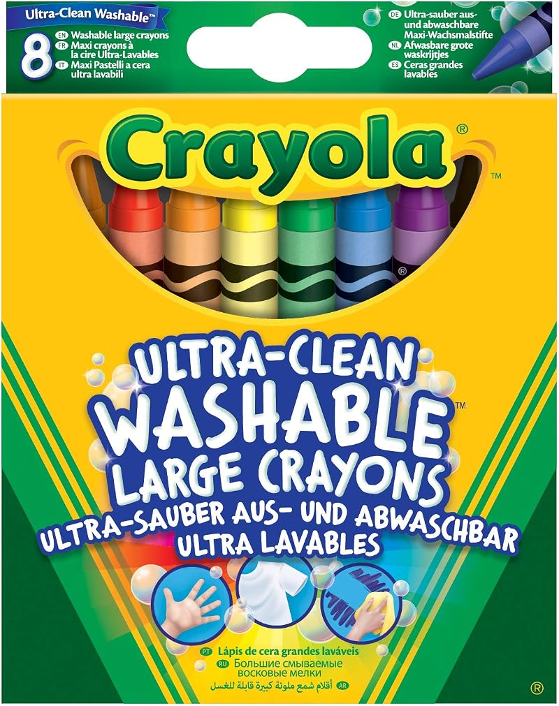 Crayola Ultra-Clean Washable Large Colouring Crayons Assorted 8 Pack