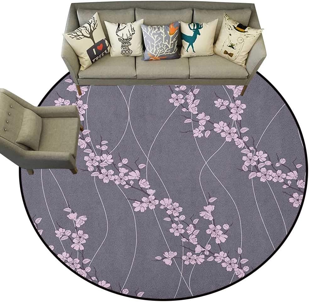 Floral，Carpet Flooring Asian Spring Japanese Sakura Branches Full
