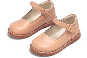 THEE BRON Toddler Girls Mary Jane Shoes Enchanting Retro Etched Bloom Oxfords