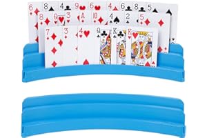 GHERPTE 2 Pack Three-Layer Design Playing Cards Holders，Playing Card Holder for Kids Adults Hands Free Card Holder for Family Card Game Nights Poker Parties