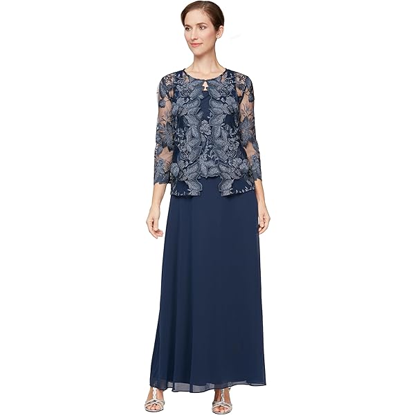 sachin and babi light blue dress Evening Gown Adrianna Papell Papell Studio Women's Beaded Flutter-Sleeve  Blouson Gown main image 1