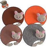 Cute Cat Coasters Set – Funny Drink Mats for Women, Cats Mom Present, Unique Decor Idea, Gag Gift for Her, Stylish Coasters for Drinks, (Color 4-4pcs)