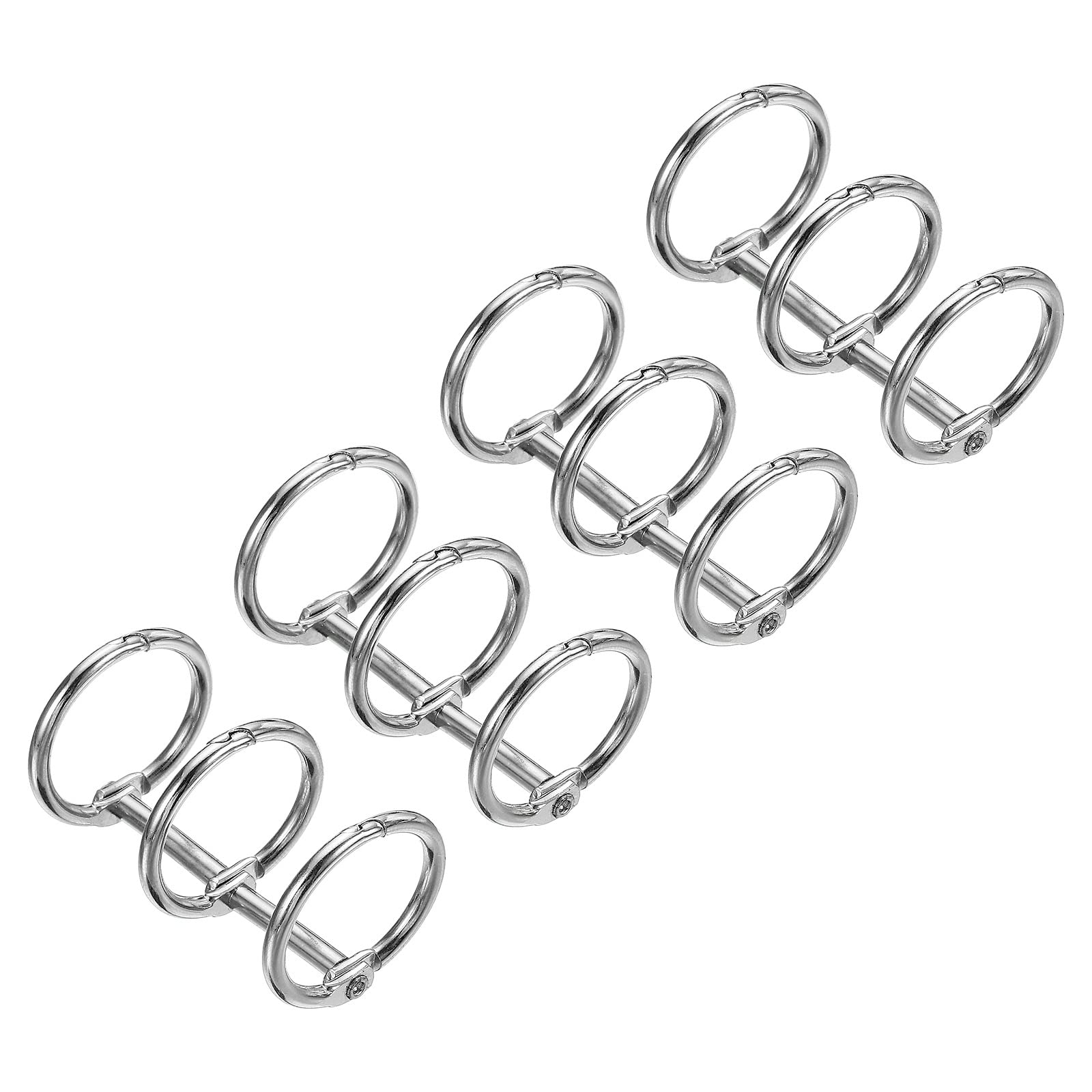 PATIKIL 0.79" Dia 3-Rings Book Rings, 4 Pack Metal Binder Rings Loose Leaf Ring Detachable for Office Desk Calendar Photo Album, Silver Tone