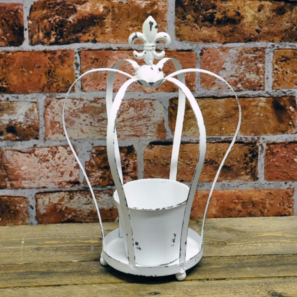 40cm Antique Cream Crown Shaped Garden Planter Amazon.co.uk Garden
