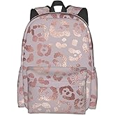 famliihw Rose Gold Leopard Skin Tote Backpack Bookbag Laptop Backpacks Multipurpose Daypack for Boys Girls School Men Women Travel Hiking