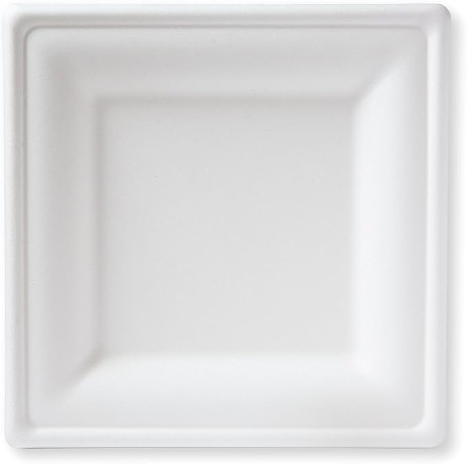Takeaway Plates Disposable Square Party Plates [26cm, 50 Pack] Super
