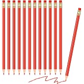 Chinco 12 Pieces Red Pencils with Eraser HB Erasable Pencils | Pre-sharpened Lead Pencil, Wooden, Correcting, Smooth for Writing and Checking