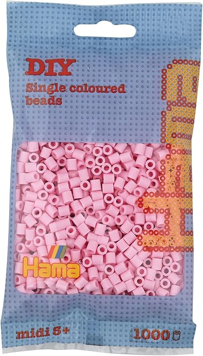 Hama 10.207-95 Light Pink Beads 1000 in Bag Fashion Crafts