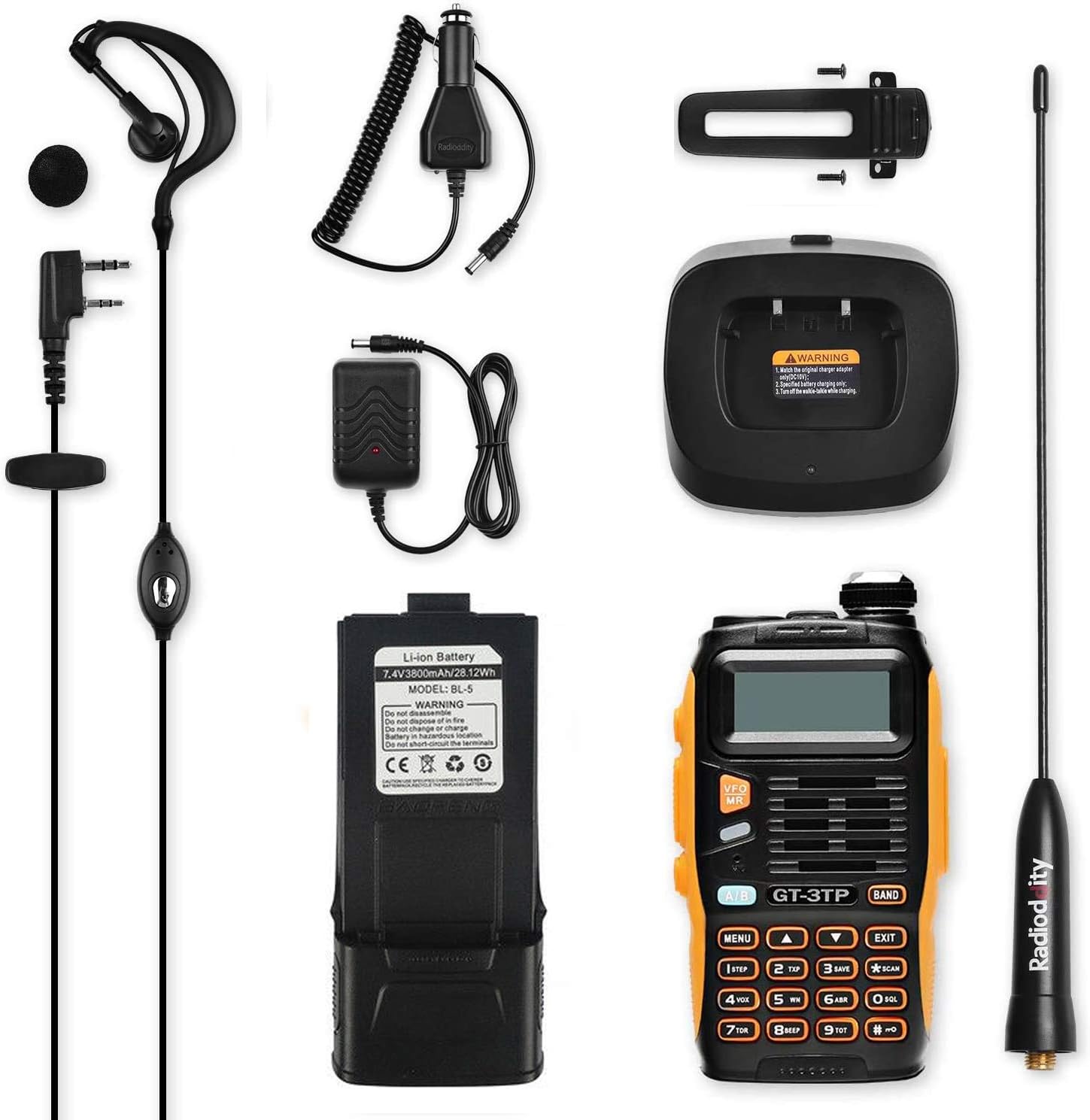 BAOFENG GT-3TP MarkIII 3800mAh Battery Tri-power Ham Radio, Dual Band Two-Way Radio 8W/4W/1W, Upgraded Chip, High Gain Antenna and Car Charger : Car Electronics