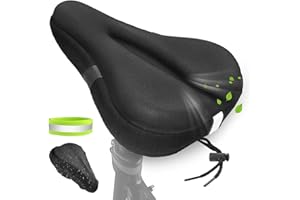 Zacro Bike Seat Cushion - Gel Padded Bike Seat Cover for Men & Women Comfort, Adjustable Velco Secure Bicycle Cushion Saddle, Fit with Peloton Bicycle