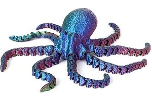 LYROYREG 3D Printed Octopus Animals Toy, Octopus Fidget Toy for Autism ADHD 3D Printed Gift DIY Creative Ornament Articulated Dragon Toys Home Decor for Christmas… (Green)