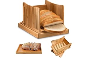 YYBD Bread Slicer for Sourdough Rounds Natural Bread Slicer Guide with Wide Base for Homemade Breads Adjustable Slicing Guide