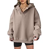 ANRABESS Womens Oversized Hoodies V Neck Sweatshirts Fleece Long Sleeve Pullover Y2K Clothes 2025 Fall Trendy Outfits