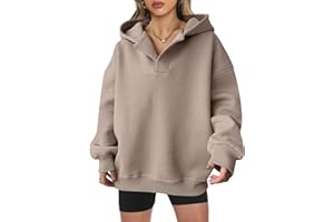 ANRABESS Womens Oversized Hoodies V Neck Sweatshirts Fleece Long Sleeve Pullover Y2K Clothes 2025 Fall Trendy Outfits