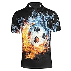HUGS IDEA Fire Soccer Ball Print Men's Outdoor