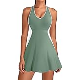BMJL Womens Athletic Tennis Dress Built in Bra Cute Summer Golf Mini Dresses with Shorts Workout Racerback