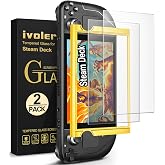 ivoler Matte Anti-Glare Screen Protector for Steam Deck OLED/LCD 2-Pack | with [Easy Installation Frame], Tempered Glass Anti-Scratch Full Coverage Guard for Steam Deck OLED 7.4''/LCD 7.0''