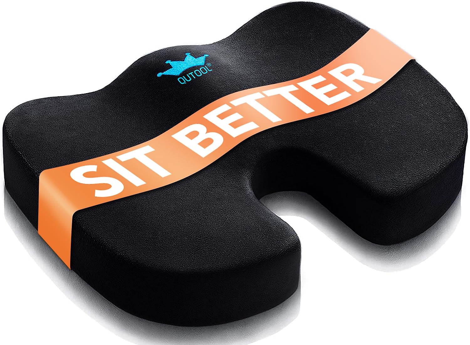 Photo 1 of Seat Cushion for Office Chair & Car - Memory Foam Coccyx Support Pillow with Non-Slip Cover, Sciatica & Lower Back Pain Relief,Ergonomic Seat Pad for Long Drives (Medium Firm-Black)