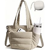 JINGOLWEL Lunch Box for Women Puffy Insulated Lunch Bag Tote Cooler Bag | Lightweight Puffer lunch bag. Multi-pockets with silicone pouch, 11.6 Qt, leakproof liner. For work, travel, picnic