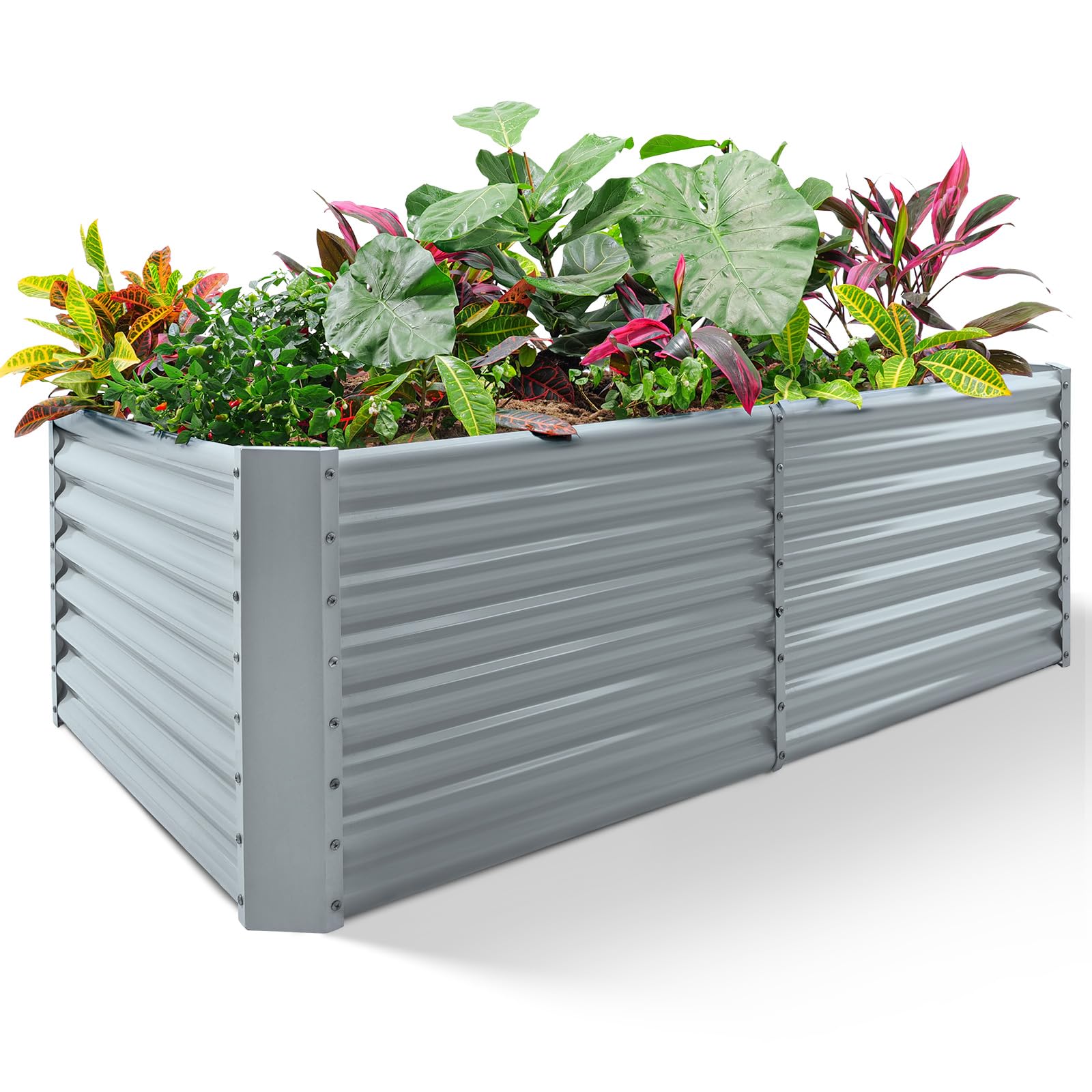 Photo 1 of (missing bottom) Land Guard 6×3×2ft Galvanized Raised Garden Bed, Planter Boxes Outdoor, Raised Garden 