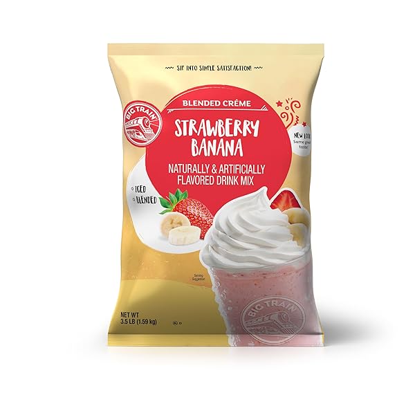BIG TRAIN STRAWBERRY BANANA BLENDED CRÈME BEVERAGE MIX, 3.5 POUND (PACK OF 1)