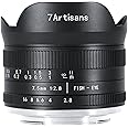 7artisans 7.5mm f2.8 Mark II Fisheye Lens Wide Angle Manual Focus Fixed for Sony E-Mount Mirrorless Camera A6300 A6400 A6500 NEX-3 NEX-3N NEX-5T NEX-5R NEX-6 NEX-7