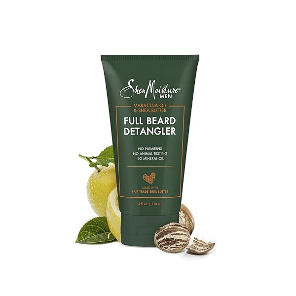 SHEAMOISTURE BEARD CONDITIONER, FULL BEARD DETANGLER FOR FULL BEARDS, MARACUJA OIL AND SHEA BUTTER, PARABEN FREE, 4 OZ