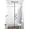 Stander Wonder Pole, Security-Pole and Curve Grab Bar, Tension Mounted Floor to Ceiling Transfer-Pole for Seniors, Elderly Adults, Bathroom Safety Assist and Stability Rail, Bronze