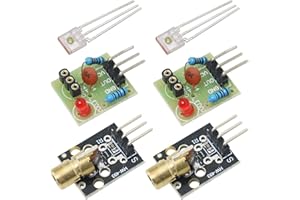Laser Sensor Module FMHXG 2PCS Non-Modulator Tube Laser Receiver Module with 2PCS KY-008 650nm Laser Transmitter Module for Arduino Raspberry Pi Laser