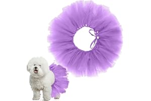 Locmeo Dog Tutu Tulle Tutu for Dogs Small Large Medium Puppy Dress Ballerina Costume Skirt for Halloween Puppy Cats Bunny Pet Outfit Birthday Wedding Party Photo Prop Supplies(Purple)