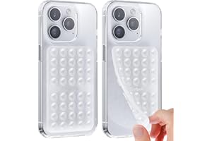 KLEARLOOK MAXIMIZED CLARITY! 2PCS Silicone Suction Cup Phone Case Mount Double Sided, Silicon Sticky Phone Grip with Higher Suction Power for Cell Phone, Hands-Free Phone Accessories Holder for Selfies and Videos, Transparent
